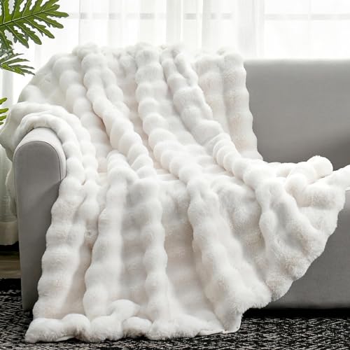 Faux Fur Throw Blanket for Couch