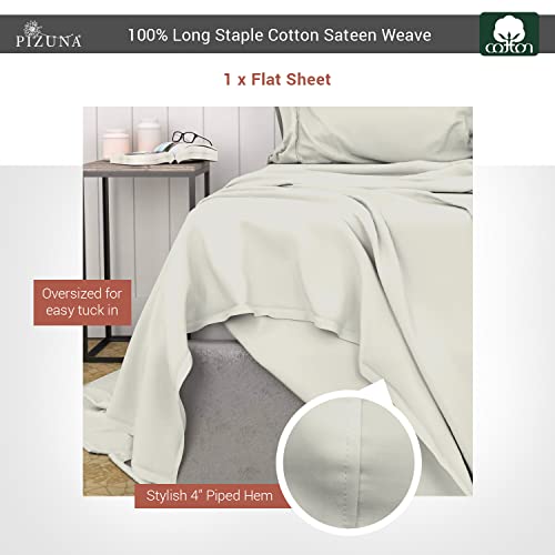 Pure 100% Cotton Flat Sheets Only Twin XL Silver