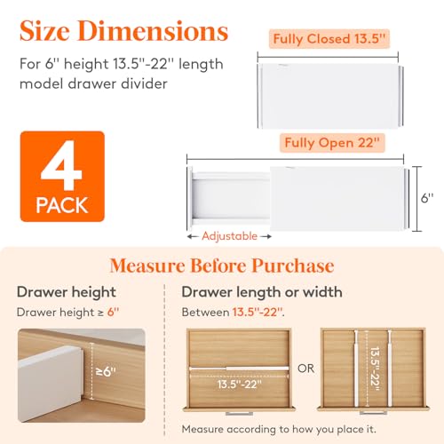 6" Tall Upgrade Drawer Dividers (4 Count)