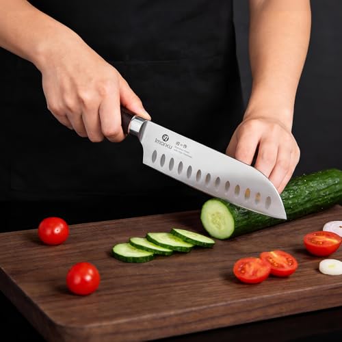 Santoku Knife 7 Inch with Sharp Japanese High Carbon Stainless Steel