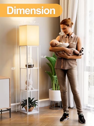 Floor Lamp with Shelves for Living Room 2 Pack (2 Count)