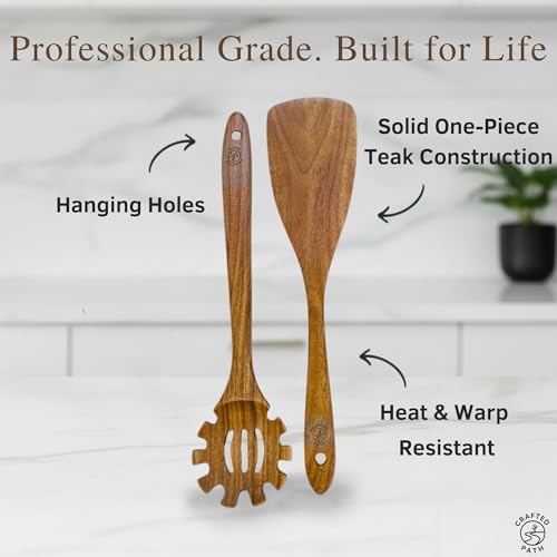 Teak Wooden Utensil Set (9 Count)