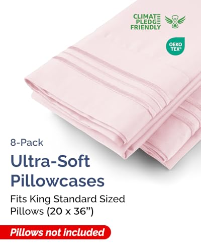 King Standard Pillow Cases Set of 8 (8 Count)