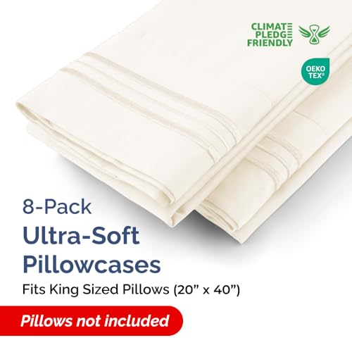 King Pillow Cases Set of 8 (8 Count)