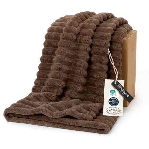 Soft Twin Blanket for Bed Decor Gifts Brown 60"x80"