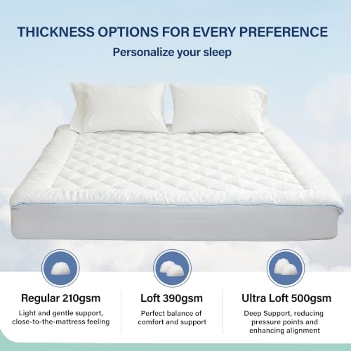 King Mattress Pad Cotton Quilted Cover 8