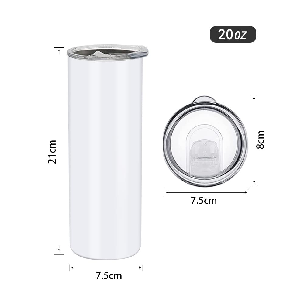 1 Pack 20 oz Sublimation Blank Tumblers bulk Skinny
