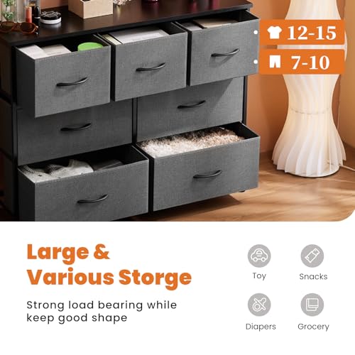 7 Drawer Dresser Storage Organizer with Fabric Bins