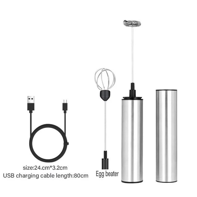 Portable Electric Milk Frother USB Charging Milk Frother Handheld Milk Frother High Speed Beverage Blender Coffee Blender Egg Beater