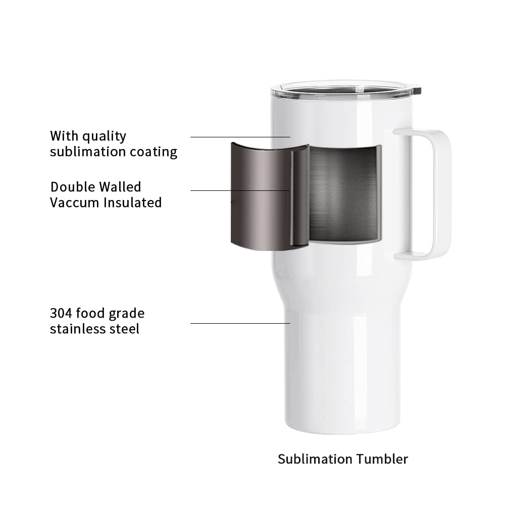 4 Pack Sublimation Travel Tumblers with Printable Handle 25 OZ (4 Count)