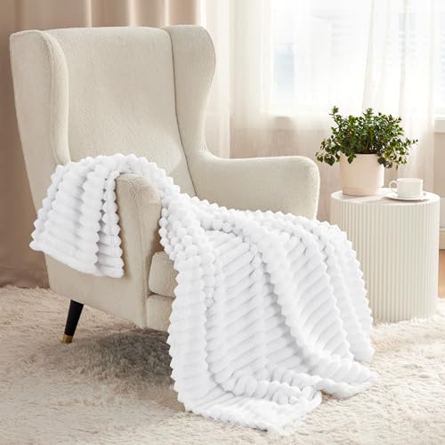 Soft Twin XL Blanket for Bed Dorm Bright White 66"x90"