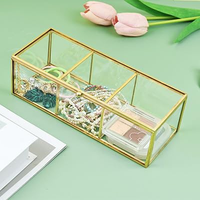 Glass Tea Bag Organizer Countertop Storage Box