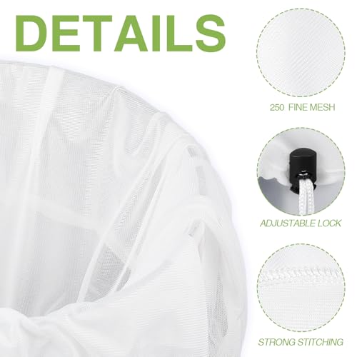 15 Pack Brew Bags Reusable Extra Large 26 x 22'' Fine Mesh Strainer Cold Brew Filters Drawstring Cheese Cloth Straining Bags Wine Making Supplies for Fruit Cider Beer