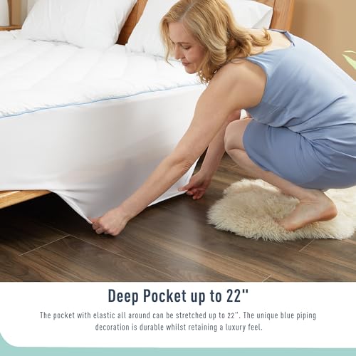 California King Mattress Pad Cotton Quilted Cover Deep Pocket