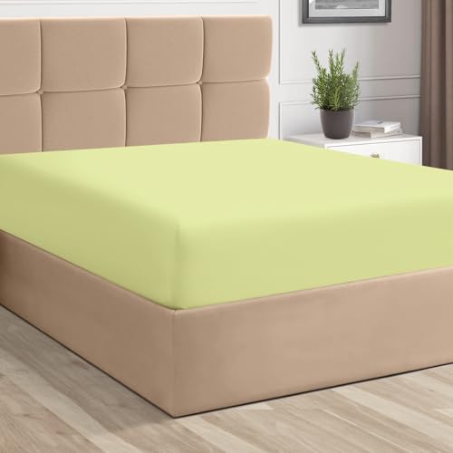 California King Cotton Fitted Sheet 400 Thread Count Light Green