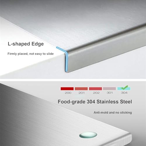 304 Stainless Steel Chopping Board with Lip