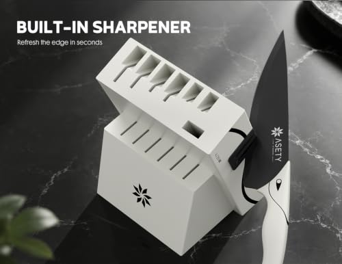 Kitchen Knife Set with Block 15 PCS (15 Count)