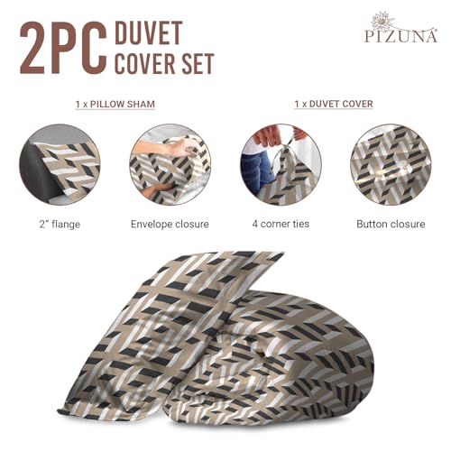 100% Cotton Mosaic Print Twin Duvet Cover Set 400 Thread Count