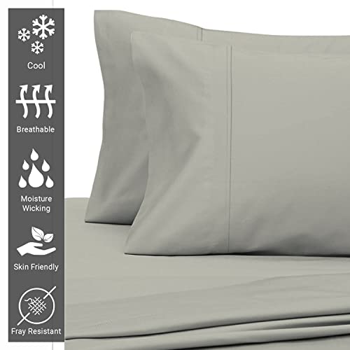 100% Cotton King Size Pillowcases 400 Thread Count Silver (2 Count)
