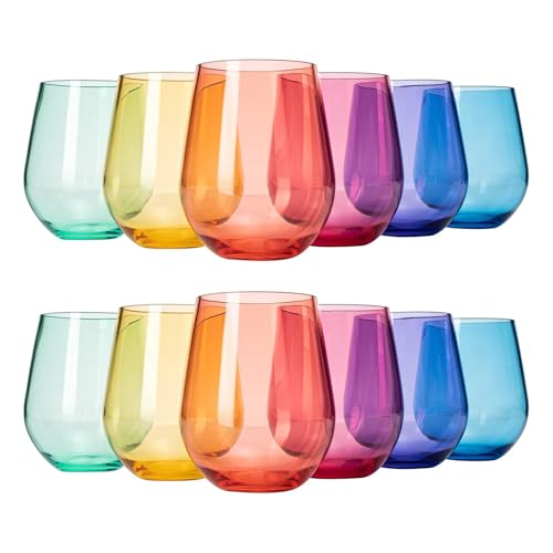 European Style Plastic Crystal Unbreakable Stemless Wine Glasses