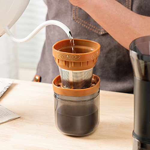 Trave Coffee Electric Grinder Portable Must Own & Dripper Pour Over All in One Rechargeable High Precision High Speed Coffee Bean Grinder