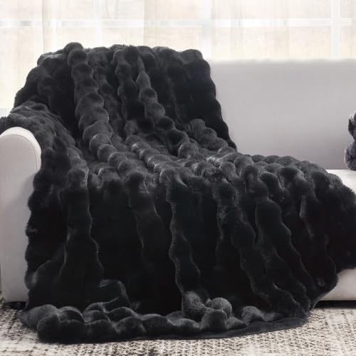 Faux Fur Throw Blanket for Couch
