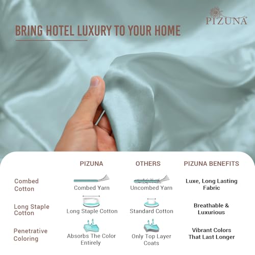 Cotton Full Fitted Sheet + 2 Pillowcases Set 400TC Baby Blue