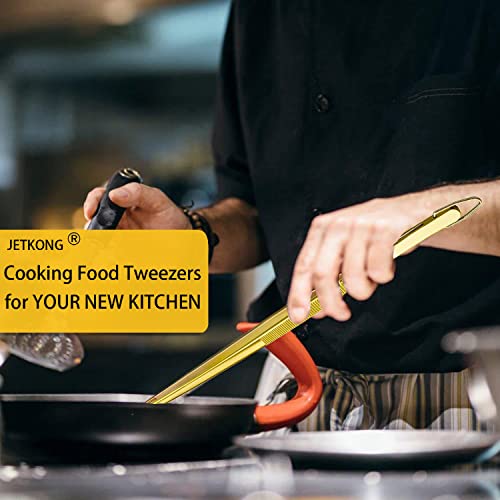 2 Pcs 12 Inch Cooking Tweezers Stainless Steel Food Tweezers Kitchen Tweezer Tongs