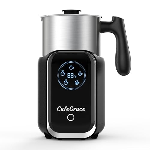 5-in-1 Milk Frother and Steamer, 21 oz Split Milk Frother, Removable Automatic Electric Milk Frother Dishwasher Safe, for Latte, Cappuccino, Hot and Cold Milk Froth, Chocolate Milk