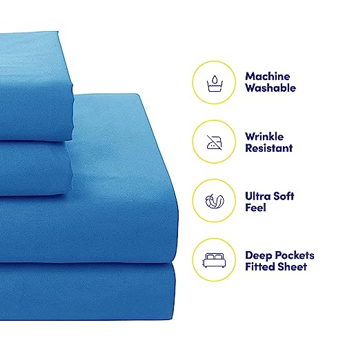 5 Piece Comforter Set Bag Solid Color All Season Soft Down Alternative Blanket & Luxurious Microfiber Bed Sheets