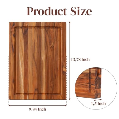 Premium Teak Wood Cutting Board 14×10 Inch