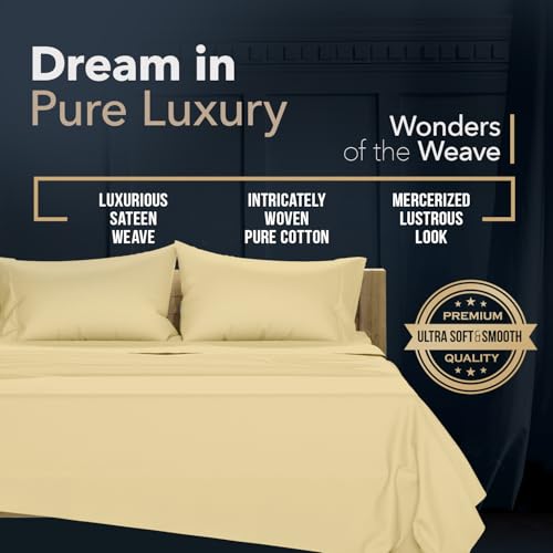100% Egyptian Cotton Sheets California King Size (4 Piece Set)