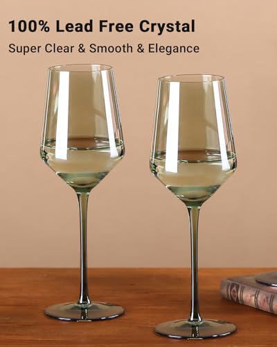 Green Wine Glasses Set of 6