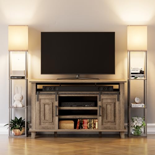Floor Lamp with Shelves for Living Room 2 Pack Oak Gray (2 Count)