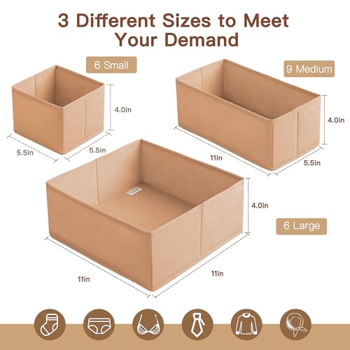 Drawer Organizer Clothes (21 Count)