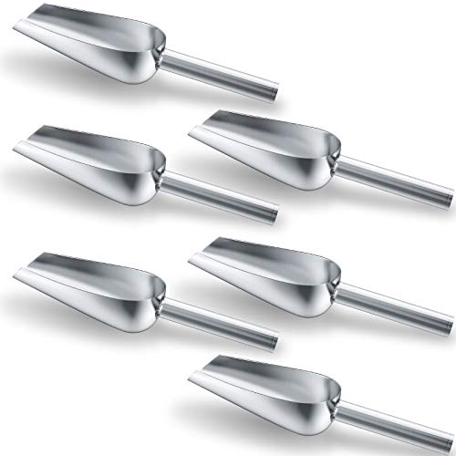 6 Pack 6 oz Stainless Steel Metal Ice Scoop for Candy Coffee Beans Popcorn (6 Count)