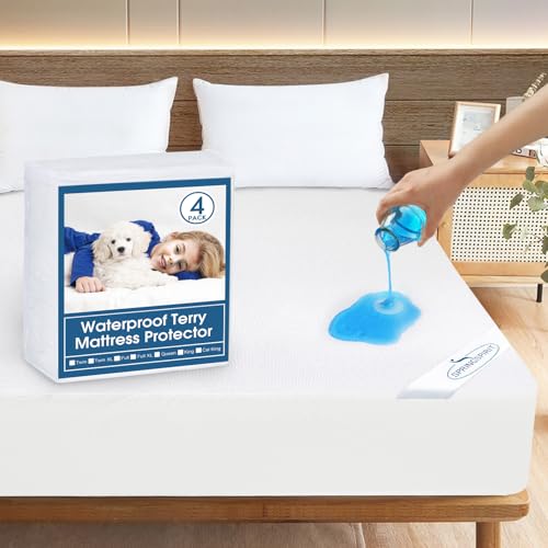 Twin Size Mattress Protector Waterproof (4 Count)