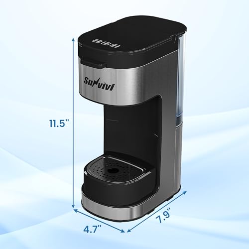3-in-1 Single Serve Coffee Machine Brewer for K Pod Pods, Ground Coffee, and Teas, Iced Coffee Maker with Removable Water Reservoir 6 to 14oz, 2 Cup Trays, Self-Cleaning Function - Black