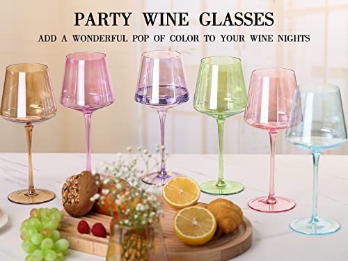 Colored Wine Glasses Set of 6 (6 Count)