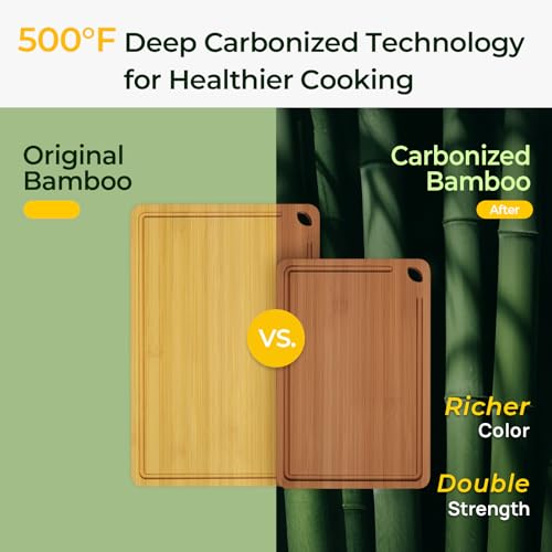 Carbonized Bamboo Cutting Board Set of 2 (2 Count)
