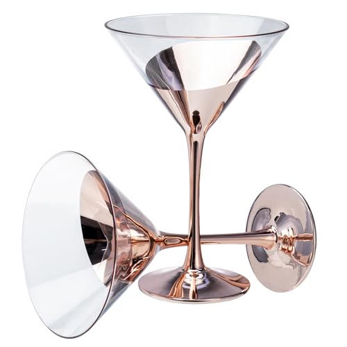 8 Ounce Modern Metallic Gold Tone Martini Glasses (4 Count)