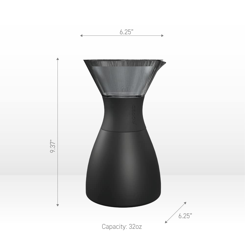 Black Insulated Pour Over Coffee Maker