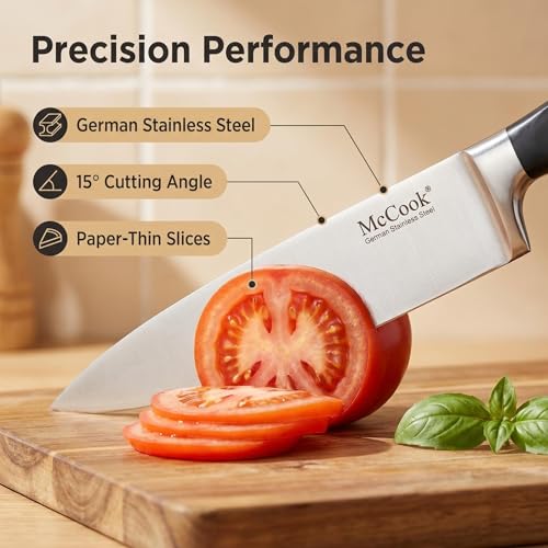 Kitchen Knife Set 15PC Knife Block Set w Built (15 Count)