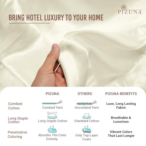 100% Cotton Sheets Set California King 400 Thread Count Off White