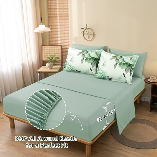 Green Full Size Comforter Set 7 Piece Bed in a Bag