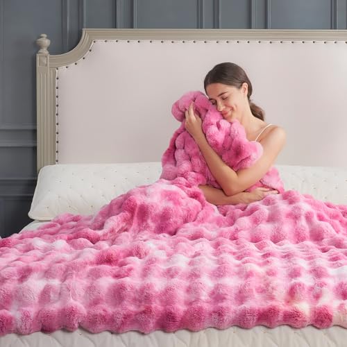 Faux Fur Throw Blanket for Couch