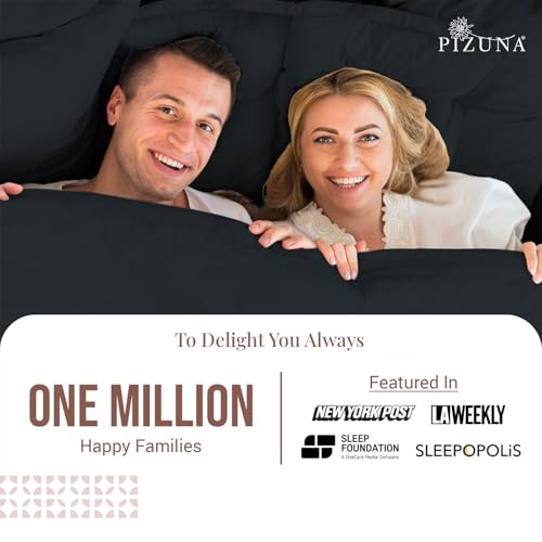 Pure 100% Cotton Pillow Shams King Size Set of 2 Black (2 Count)