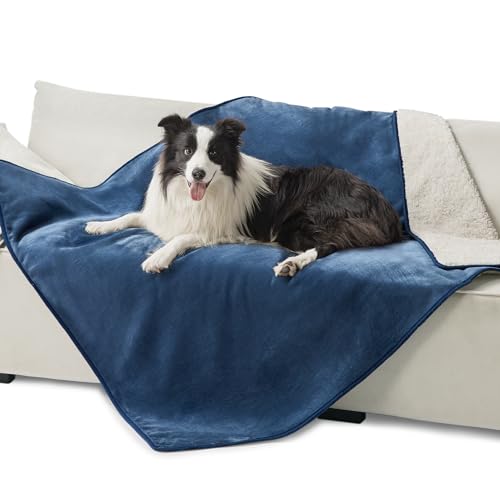 Waterproof Dog Blankets for Large Dogs Sherpa Fleece Throw