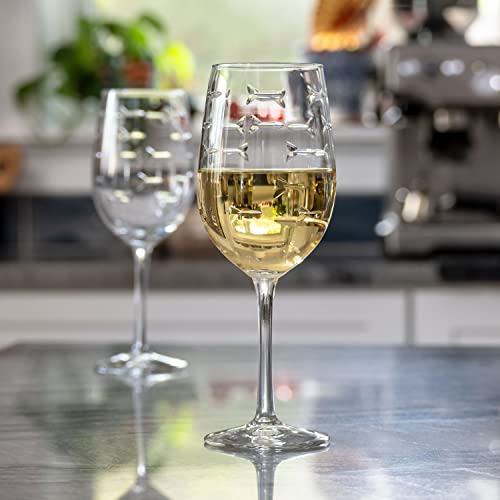 School of Fish White Wine Glass (4 Count)
