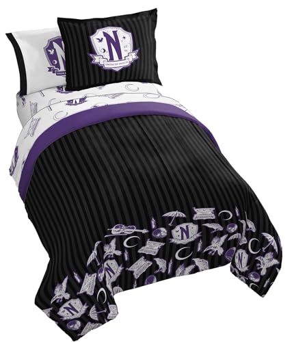 Wednesday Addams Full Size Comforter Set 7 Piece Gothic Bedding